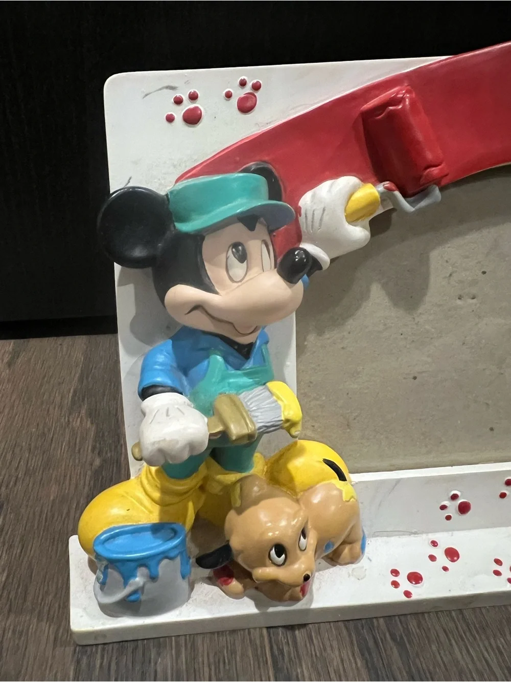Disney Mickey Mouse Pluto Puppies Painting Paw Prints 3D Resin Photo Frame 4x6